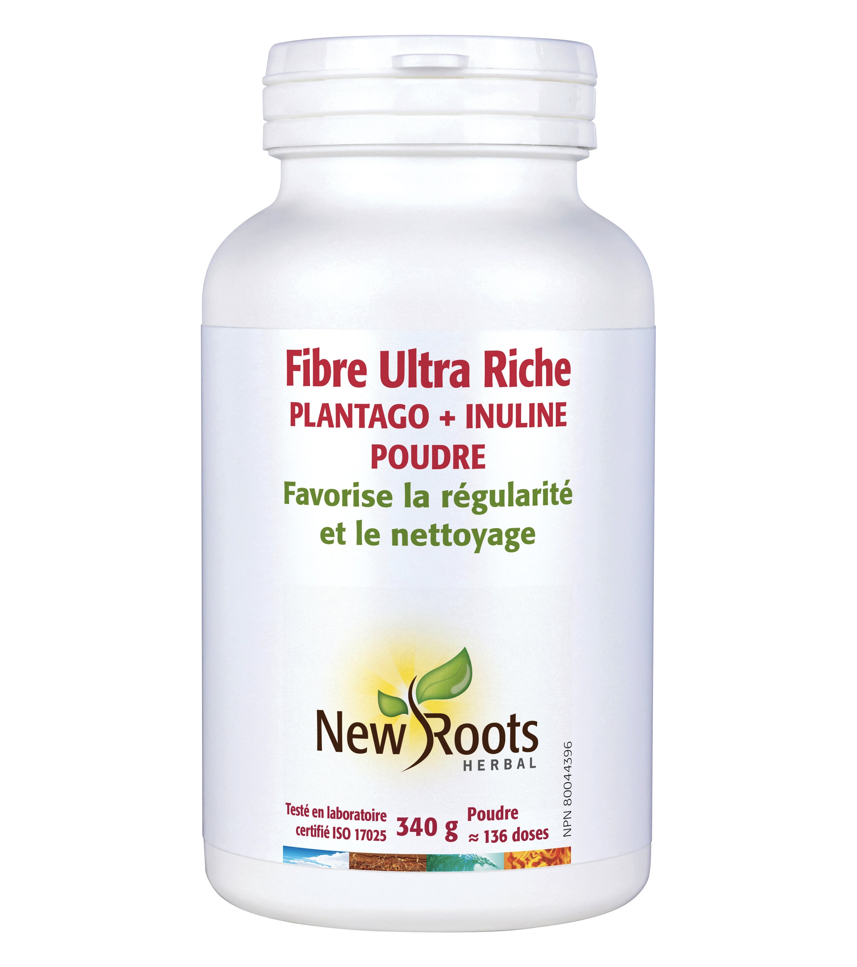 Fibre Ultra Riche - Plantago + Inuline - New Roots - 340g (poudre)